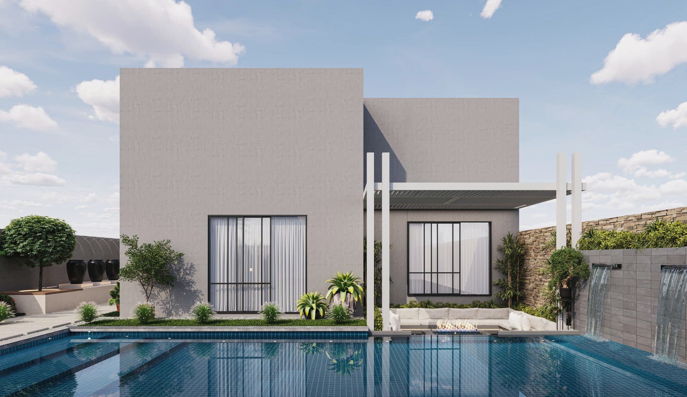 Contemporary villa with a swimming pool